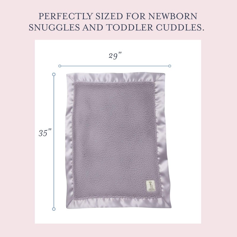 Little Giraffe Chenille Baby Blanket â€“ 29x35â€ Soft Chenille with Satin Trim, Lavender | Ultra-Soft, Gentle & Safe, Lightweight & Breathable for Newborns & Toddlers - Image 3